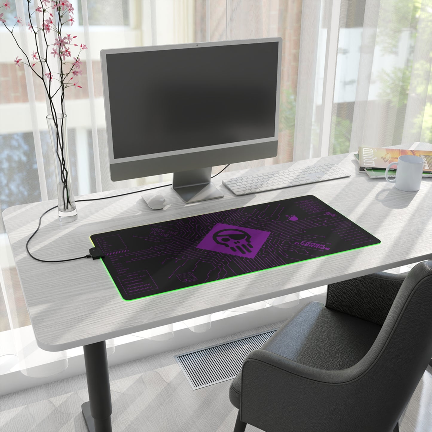 Hack the Planet LED deskmat (PURPLE)