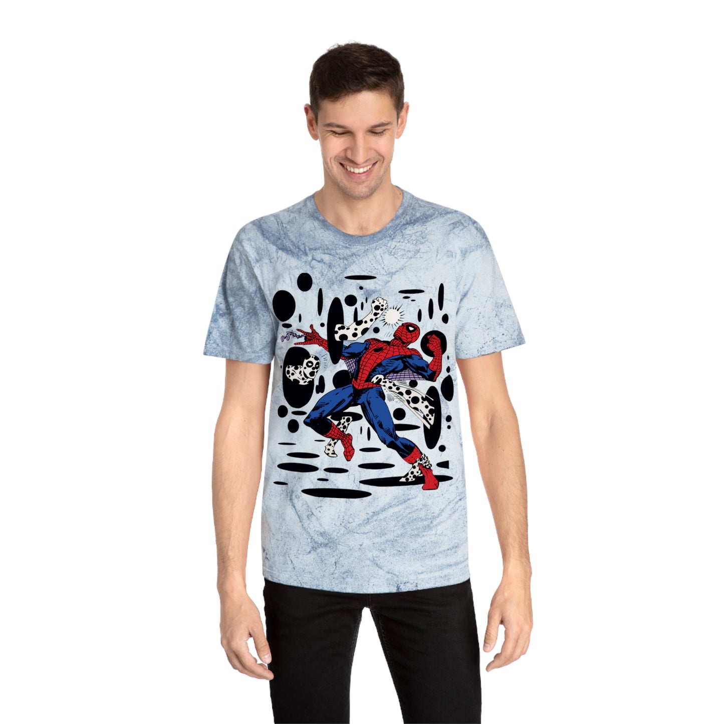 Spidey in a Spot color blast dye tee