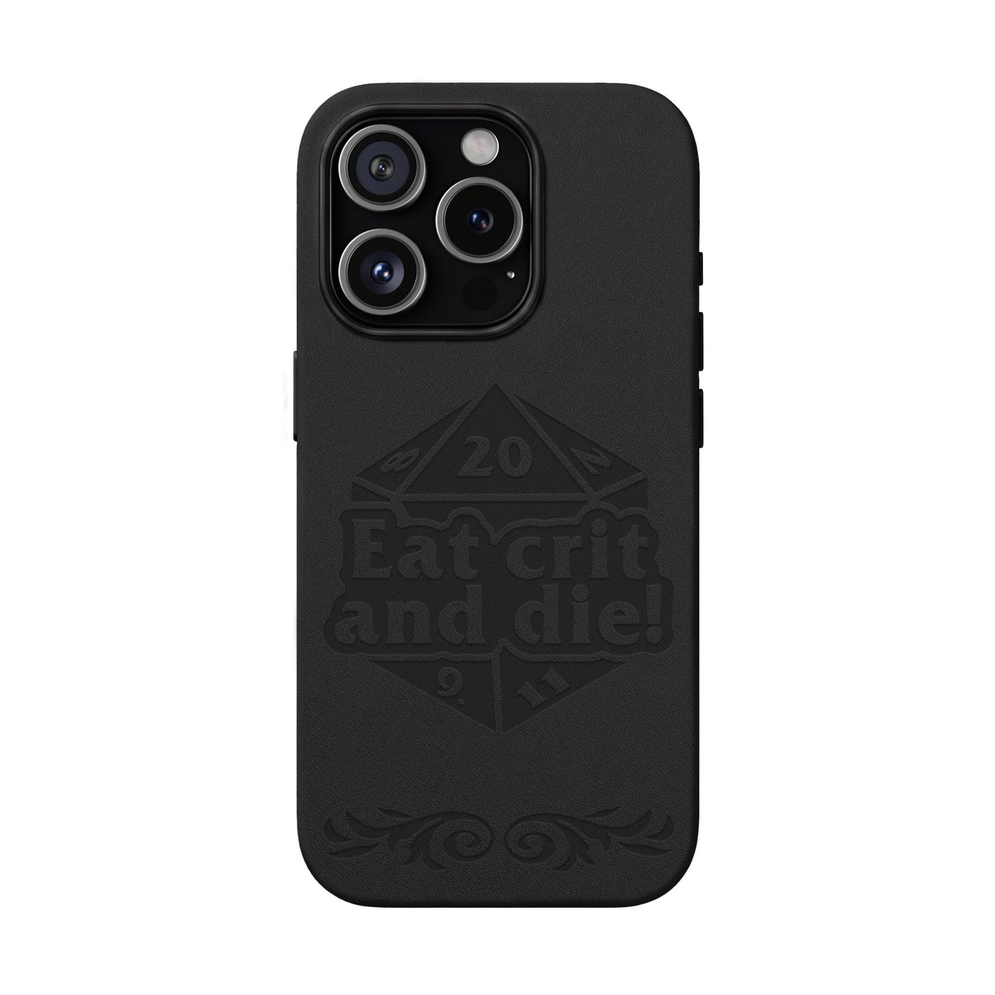 Eat Crit and Die! faux leather phone case