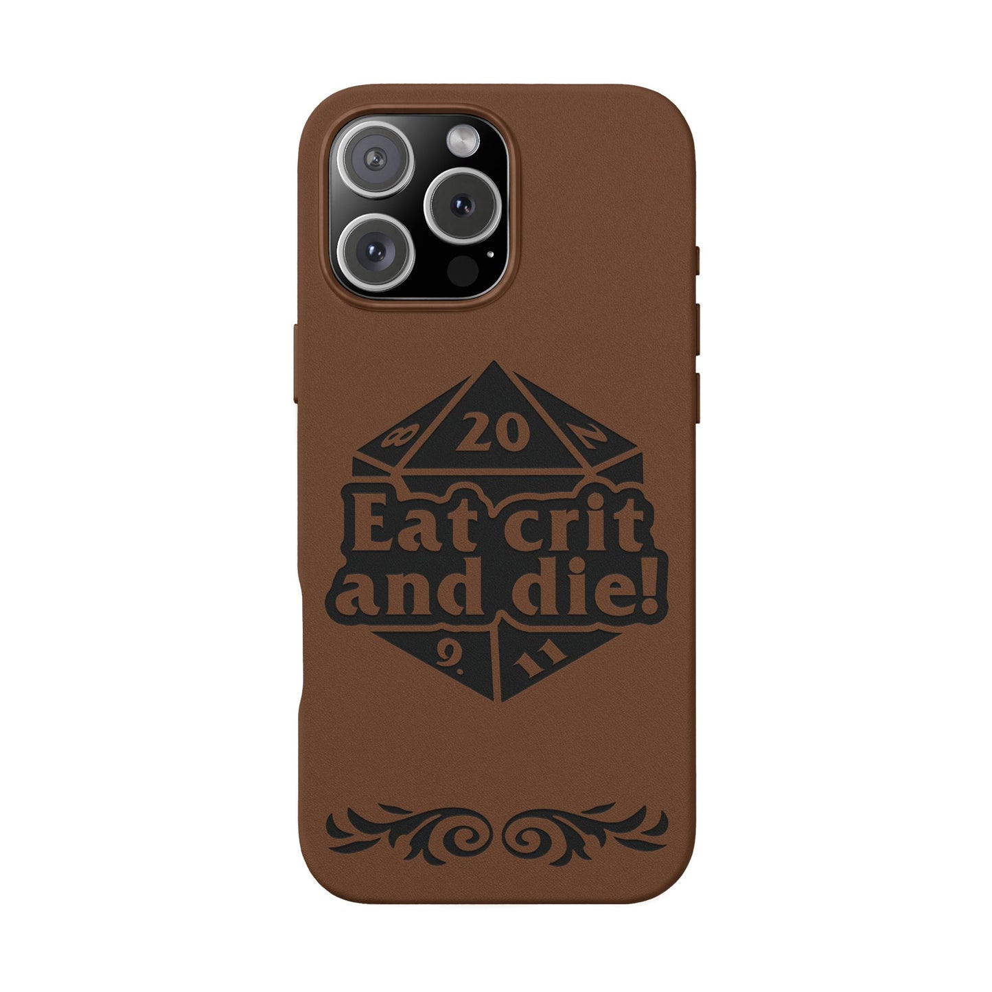 Eat Crit and Die! faux leather phone case