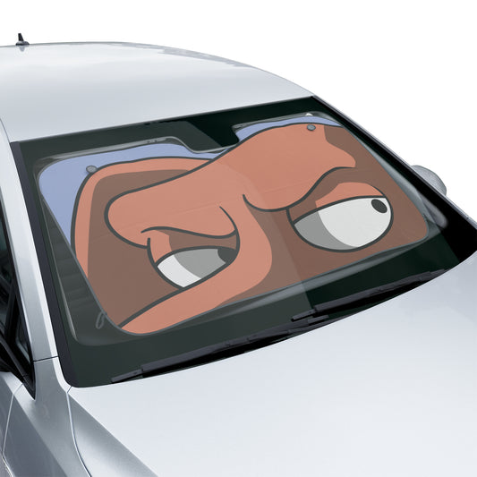 Shifty-Eyed Dog car sun shade