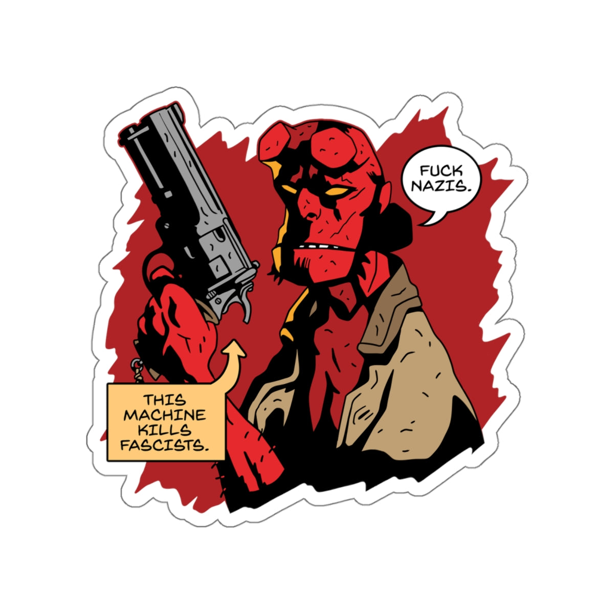 Say Hell No To Fascism vinyl sticker