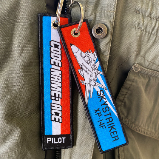 Ace Pilot double-sided woven keychain