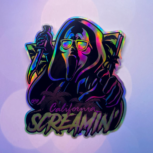 California Screamin' holographic vinyl sticker