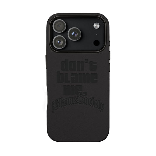 Don't Blame Me, Blame Society faux leather phone case