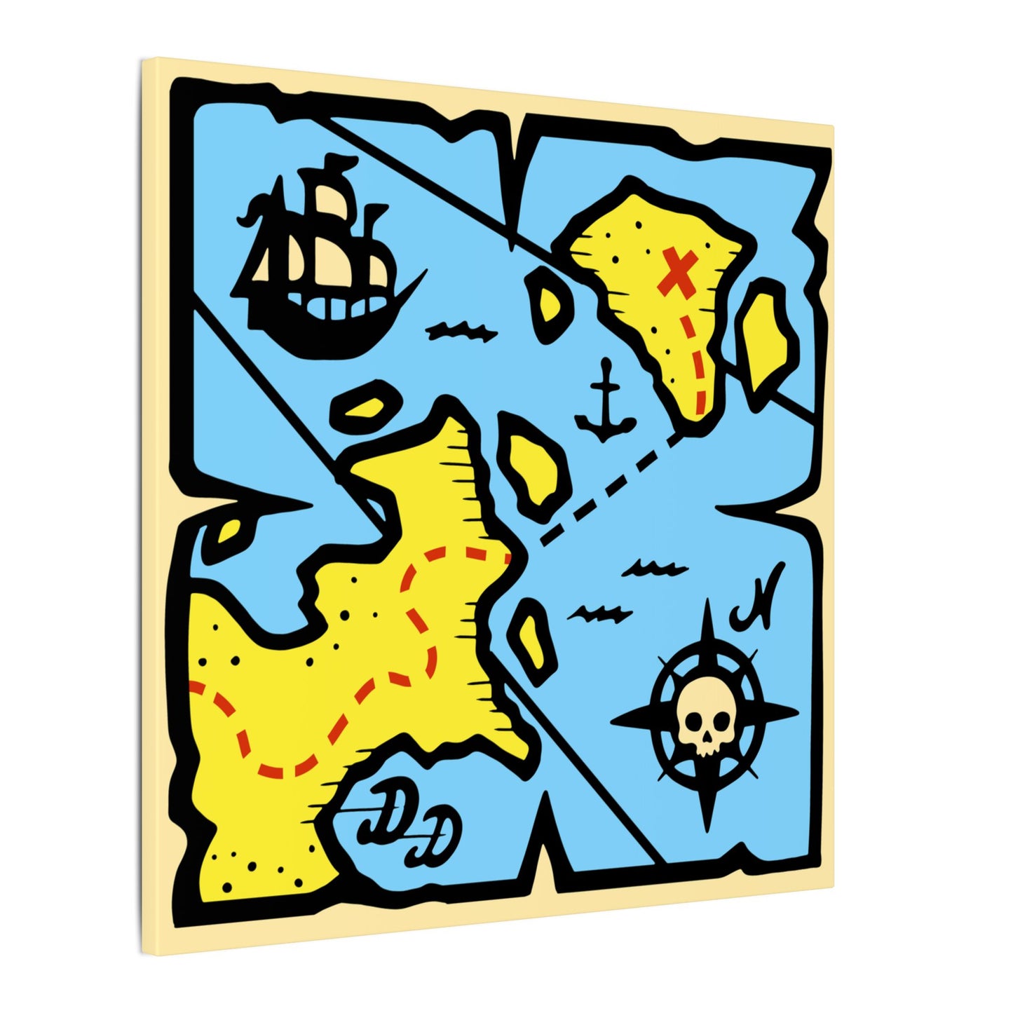 Block Treasure Map canvas print