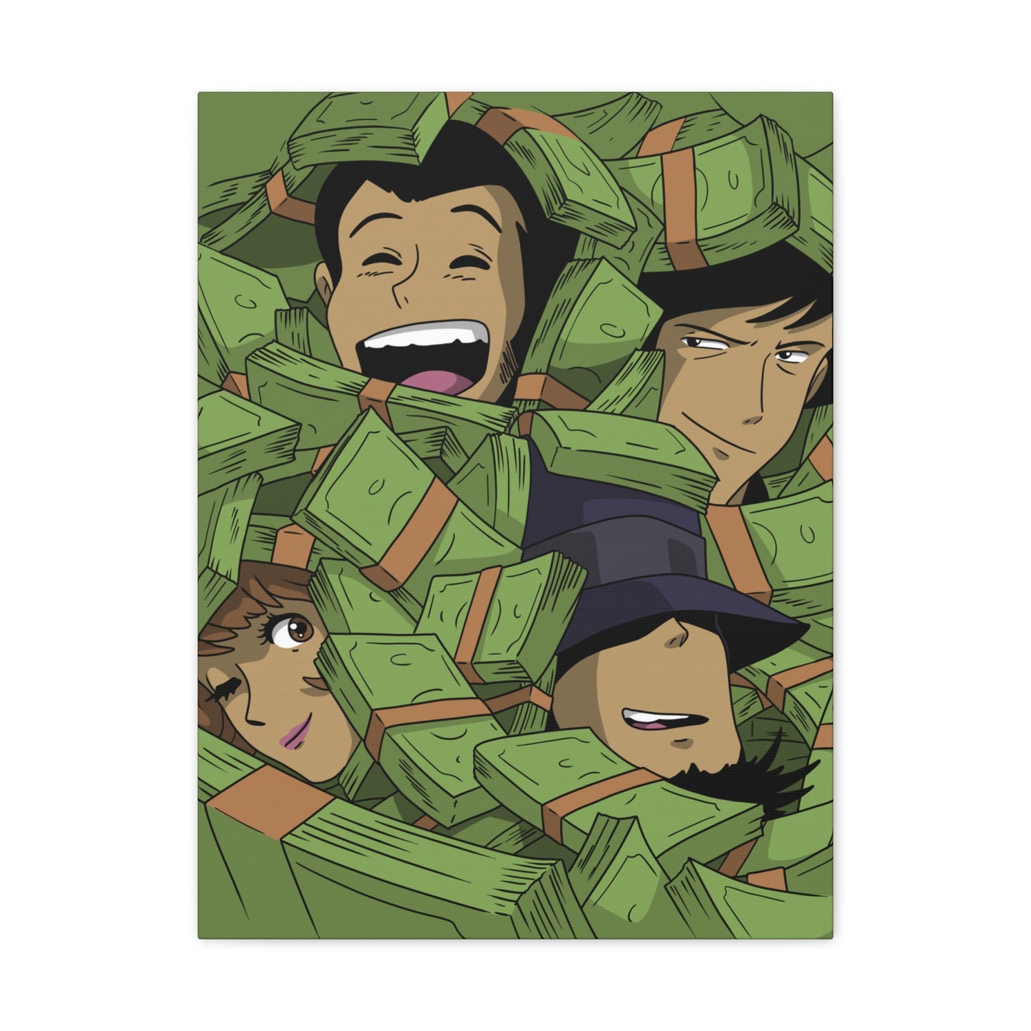 Buried In Cash canvas wrap