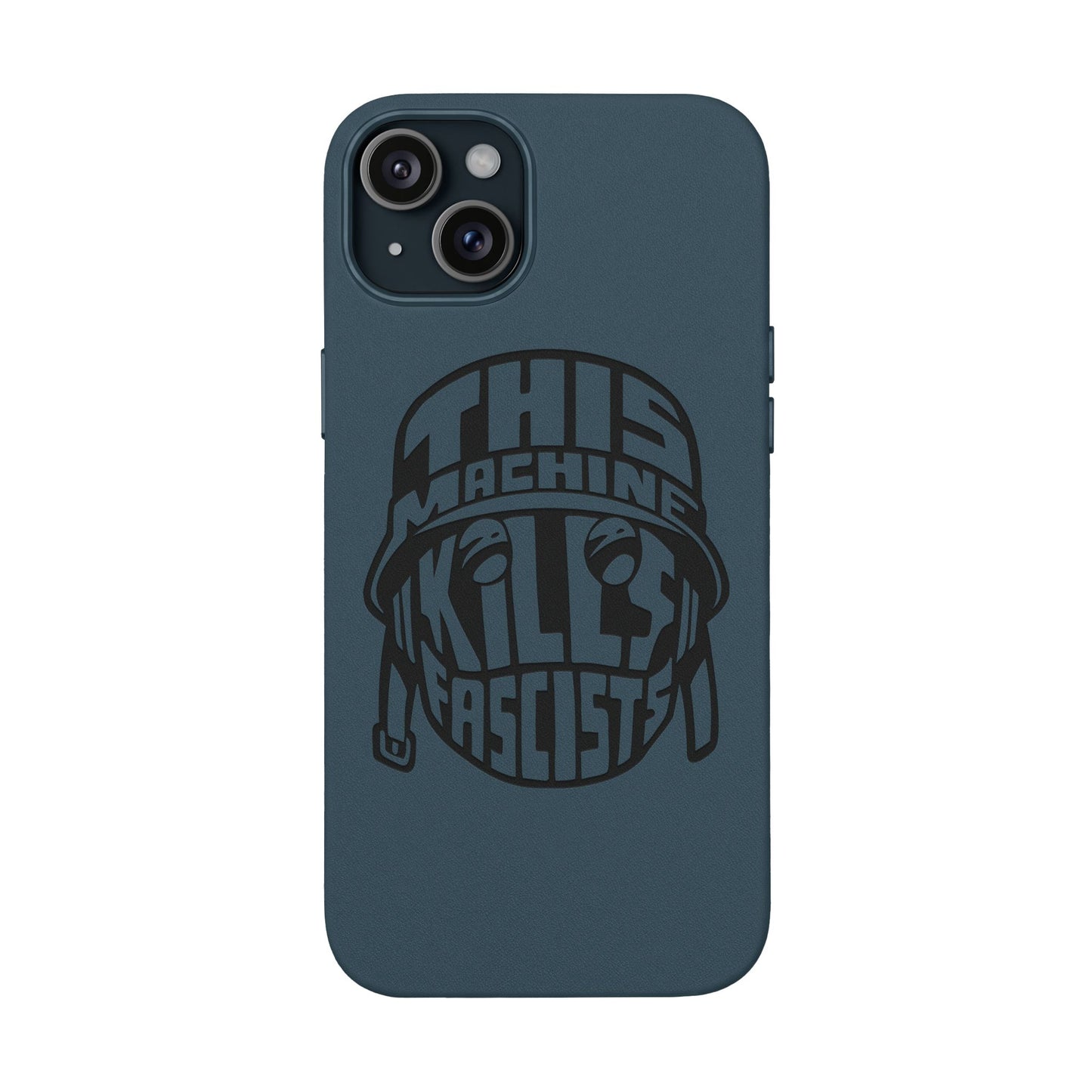 This Machine Kills Fascists faux leather phone case