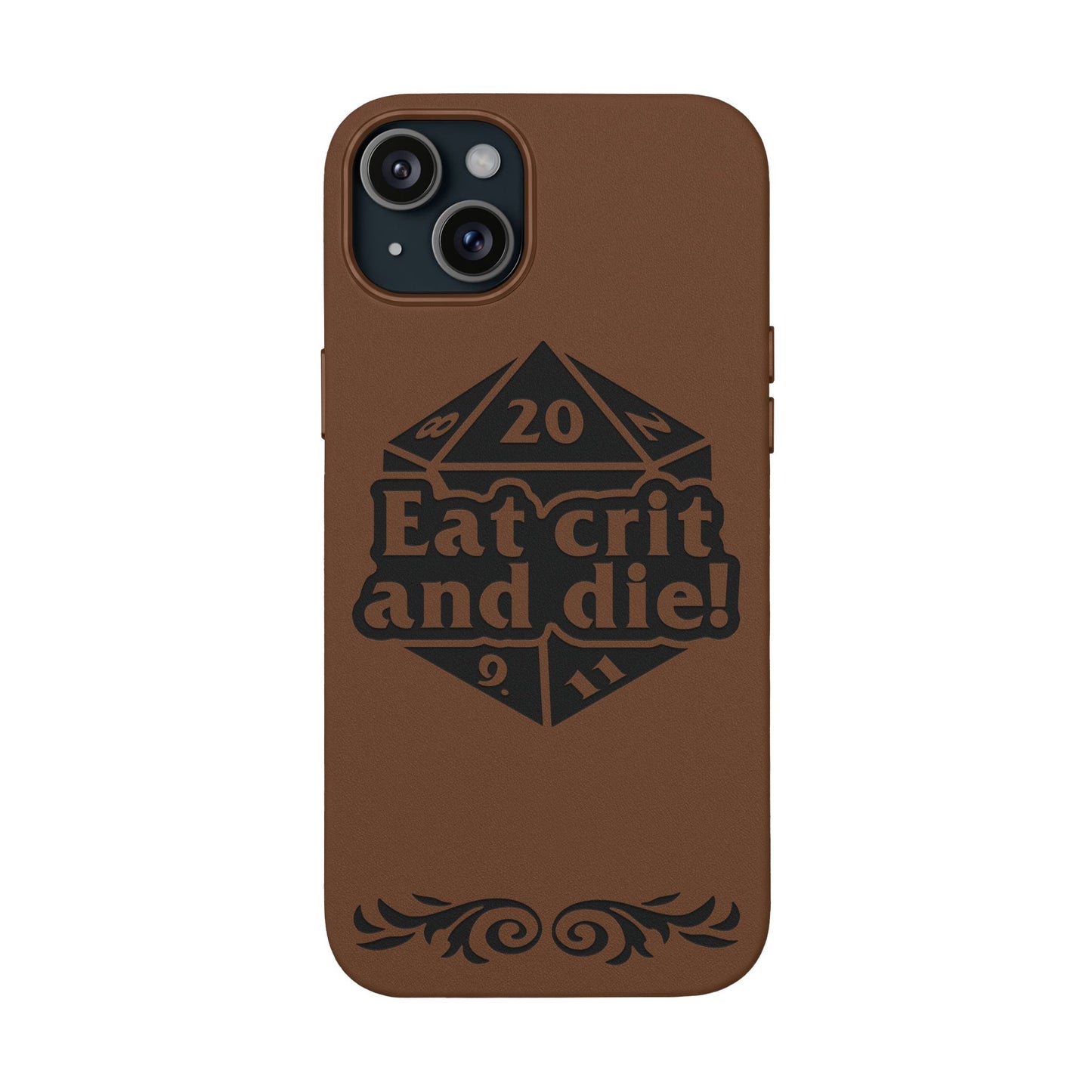 Eat Crit and Die! faux leather phone case