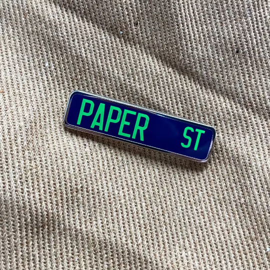 Paper St 1.5" Hard Enamel Pin
