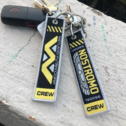 Alien Crew double-sided woven keychain