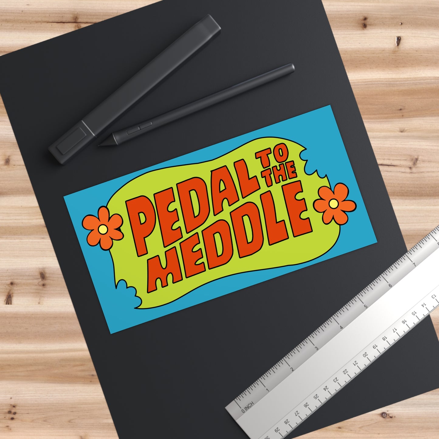 Pedal to the Meddle bumper sticker