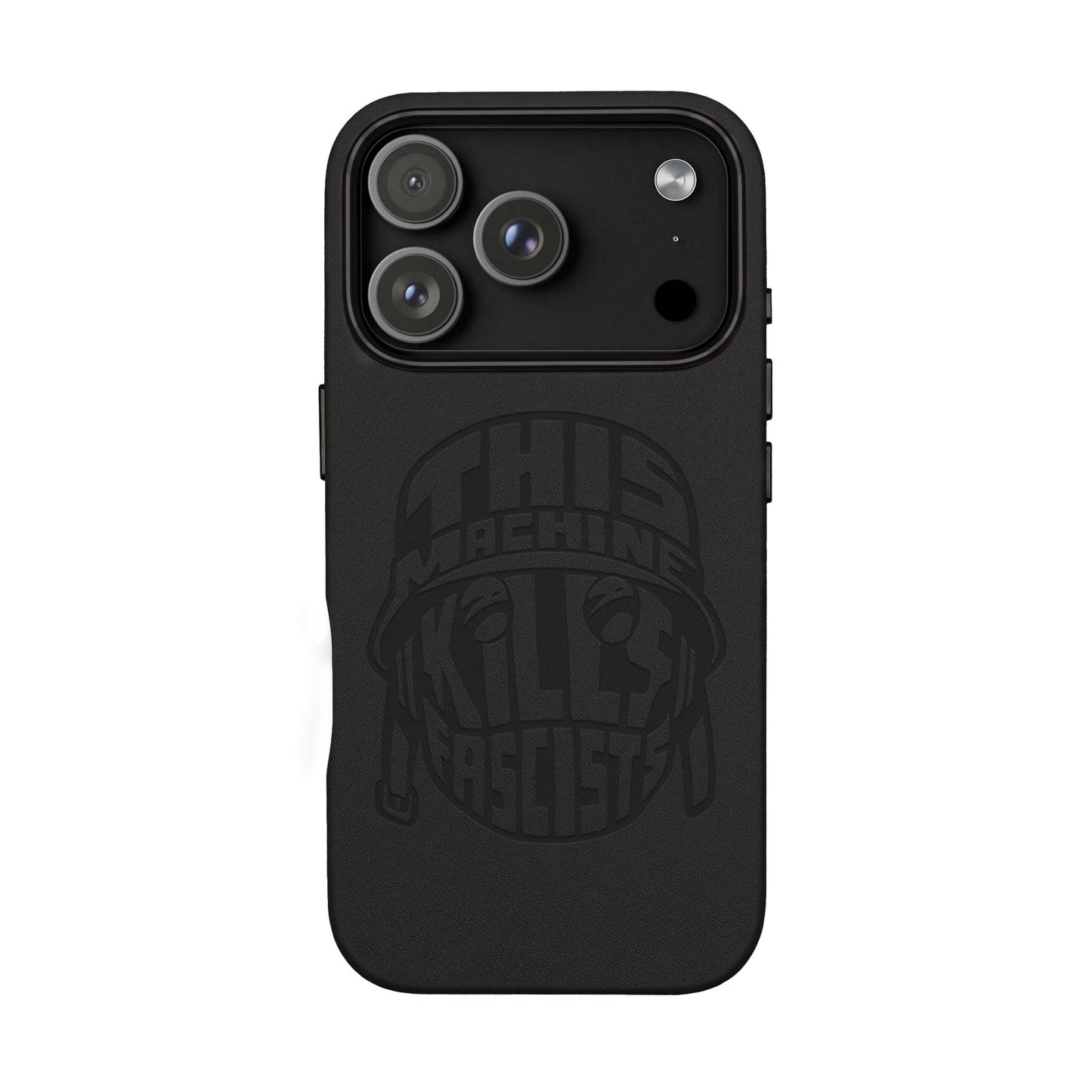 This Machine Kills Fascists faux leather phone case