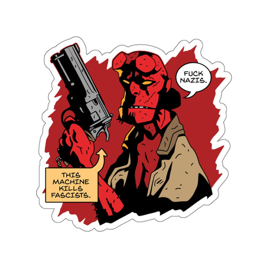 Say Hell No To Fascism vinyl sticker