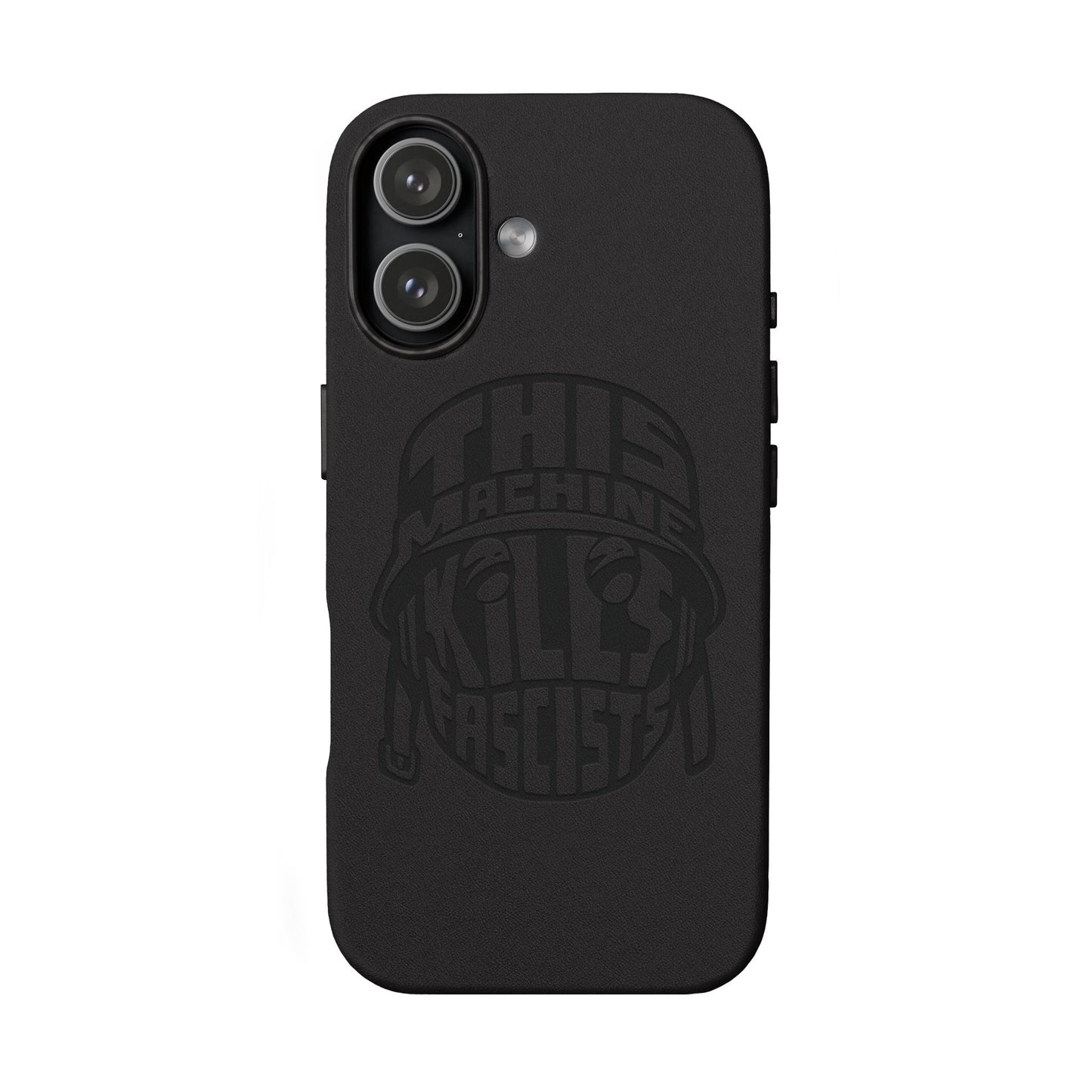 This Machine Kills Fascists faux leather phone case