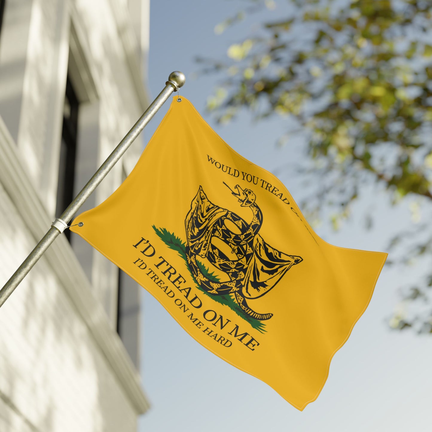 Would You Tread On Me? double-sided flag