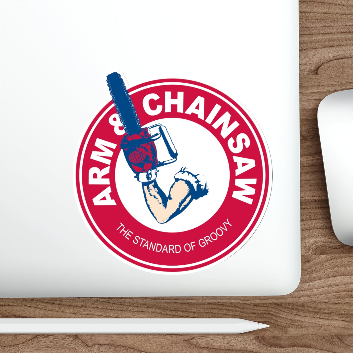 Arm & Chainsaw vinyl sticker