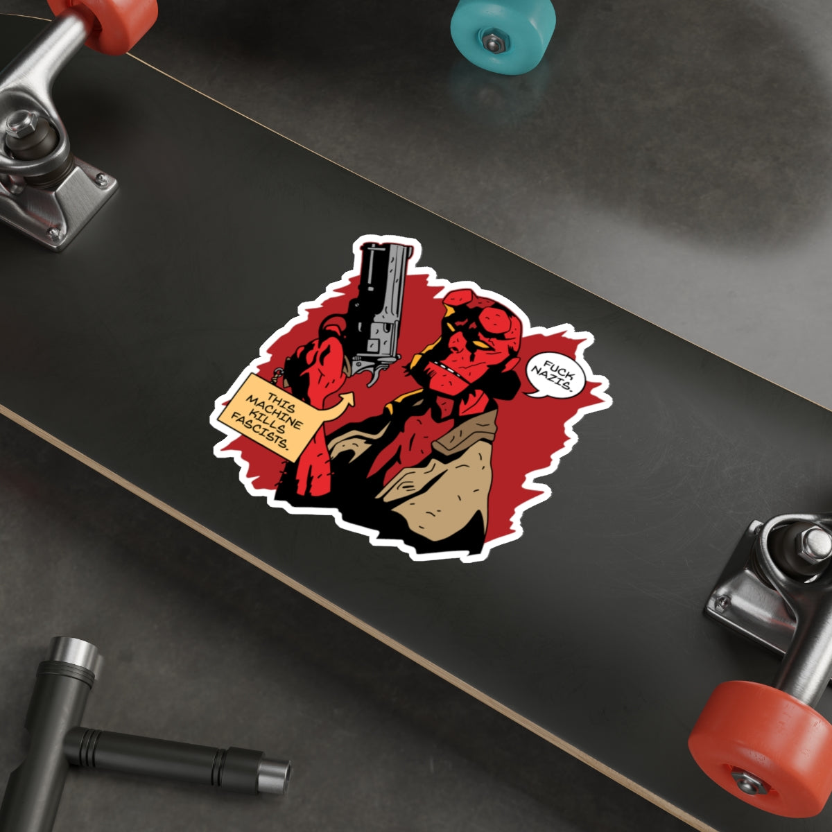 Say Hell No To Fascism vinyl sticker