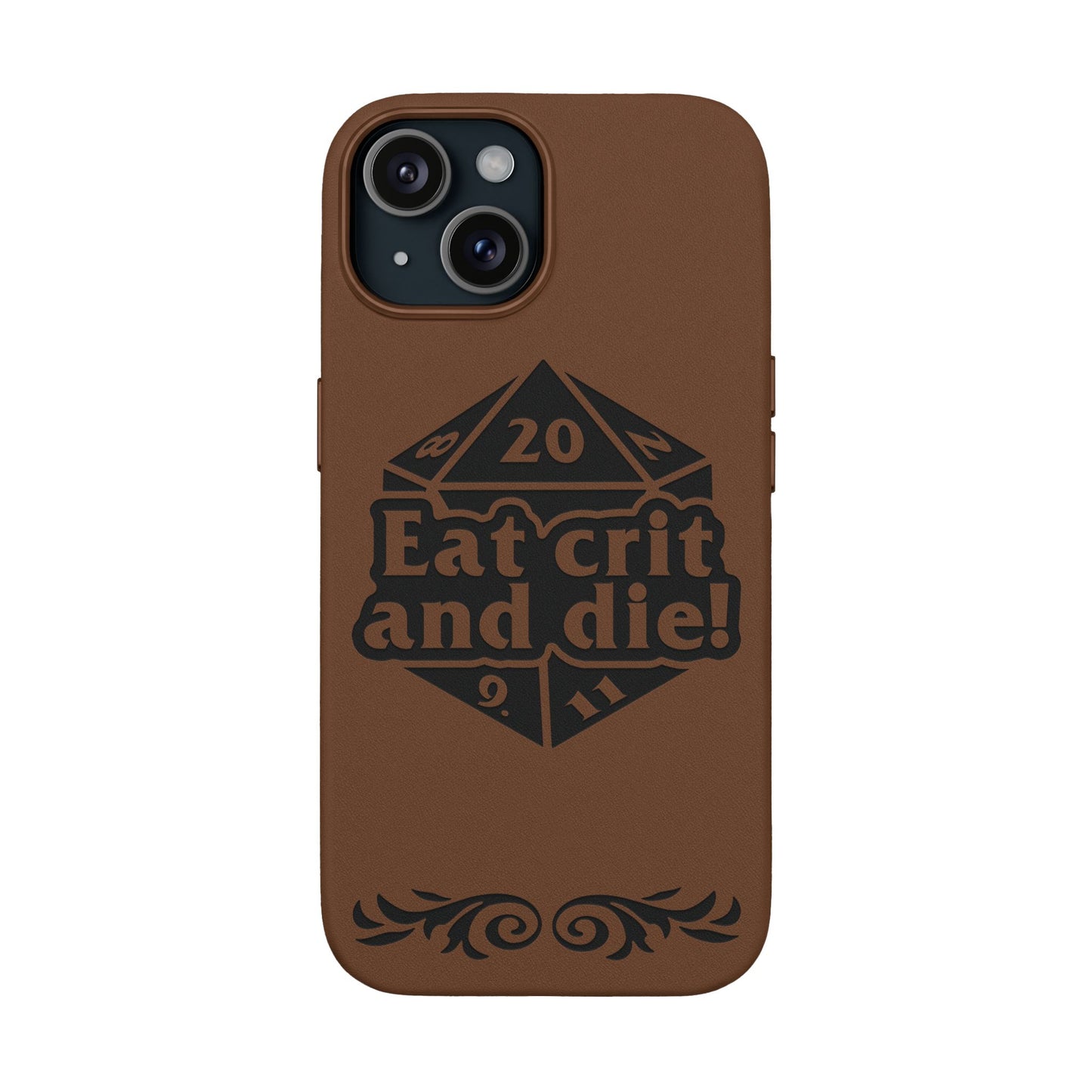 Eat Crit and Die! faux leather phone case
