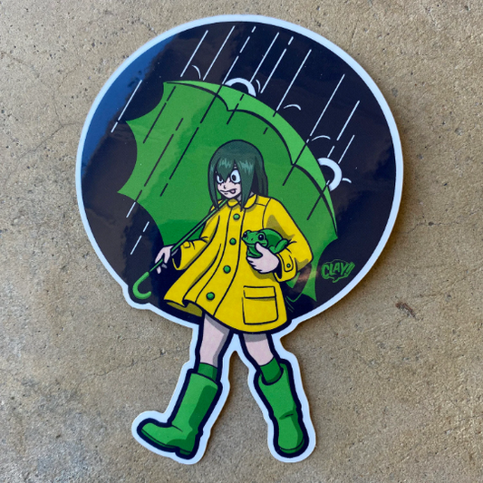 Morton Frog Girl vinyl sticker