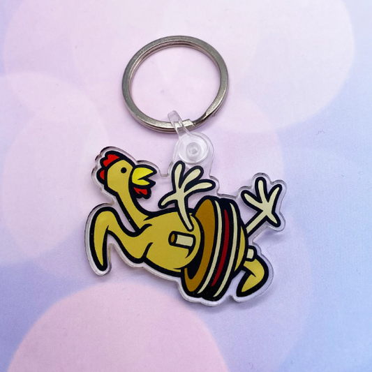 Rubber Chicken with a Pulley in the Middle acrylic keychain