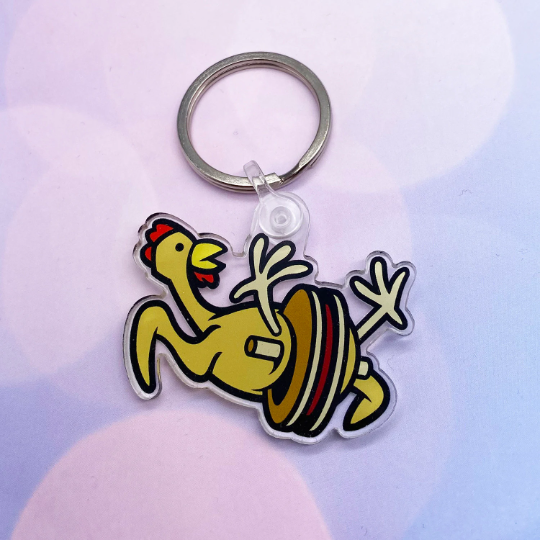 Rubber Chicken with a Pulley in the Middle acrylic keychain