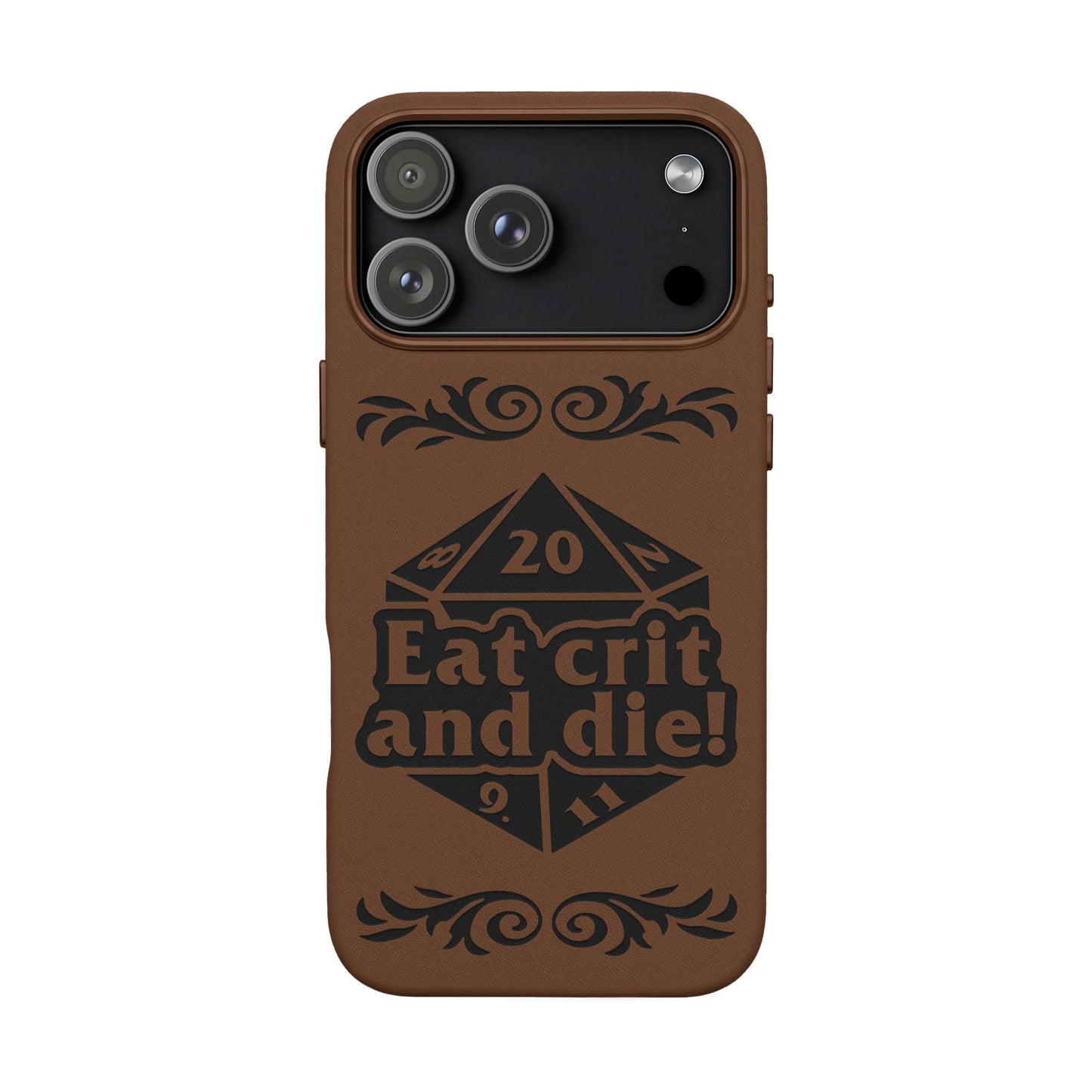 Eat Crit and Die! faux leather phone case
