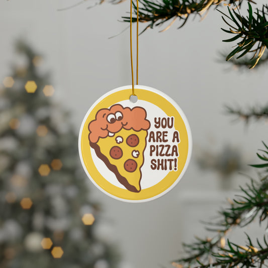 Bad Job Pizza ceramic ornament