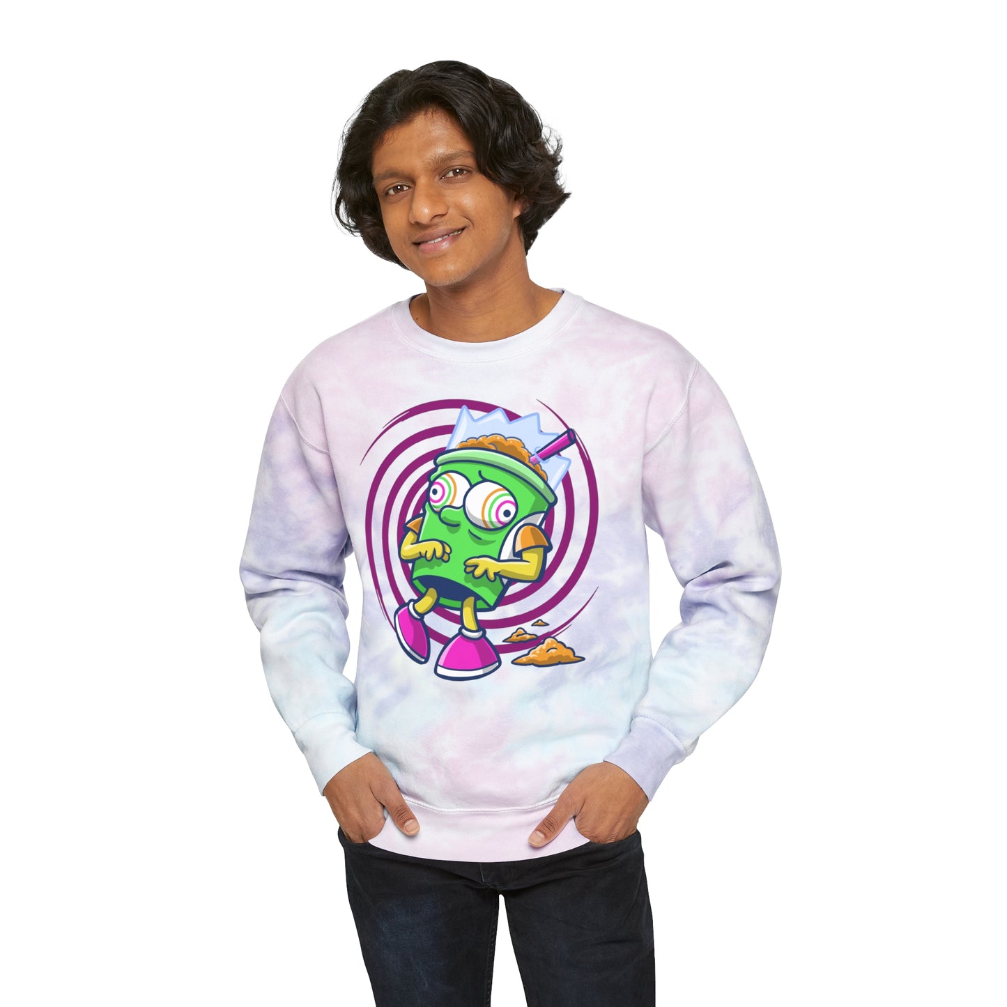 You Are What You Drink Squishee tie-dye sweatshirt