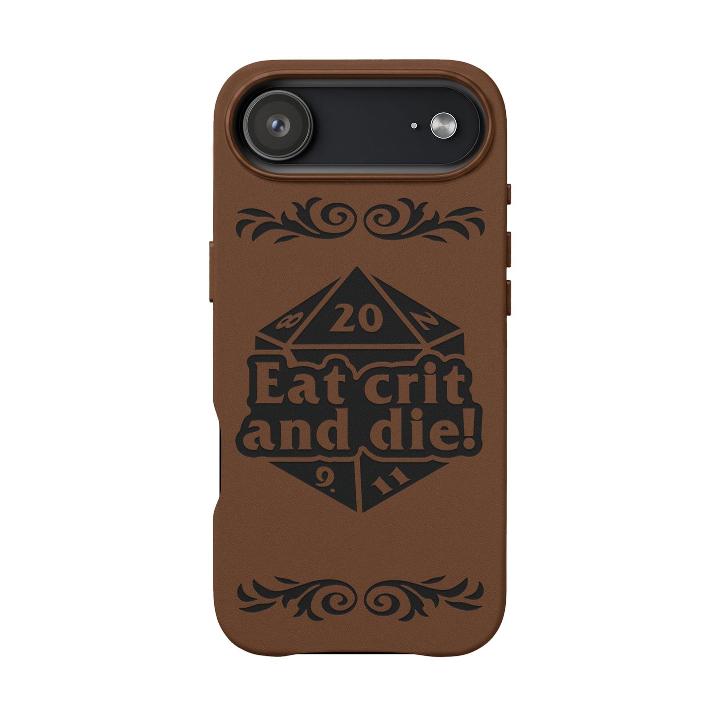 Eat Crit and Die! faux leather phone case