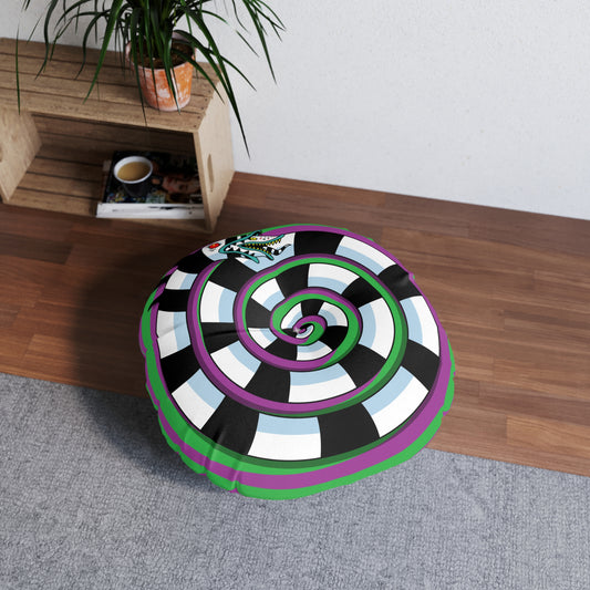 Sandworm tufted floor pillow
