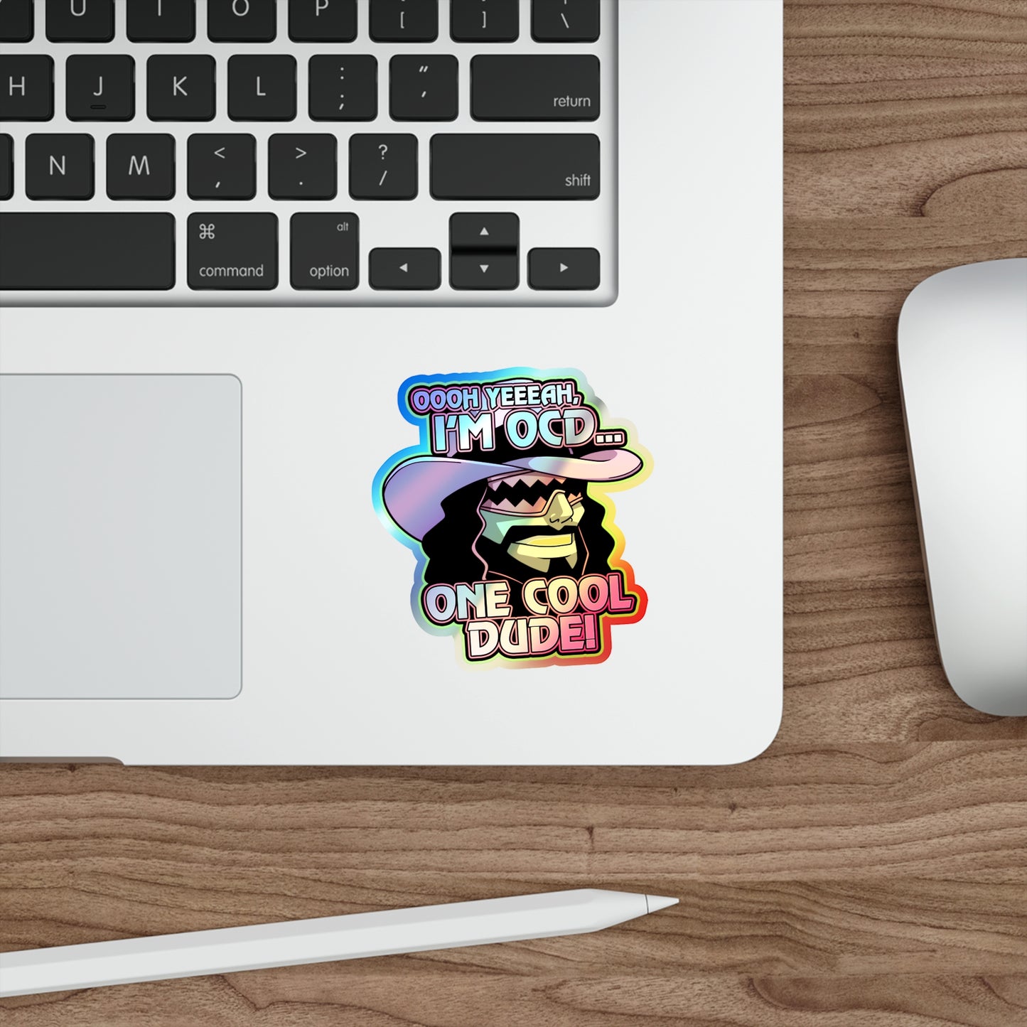 One Cool Dude holographic vinyl sticker