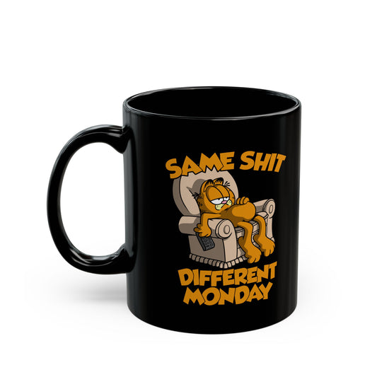 Same Cat, Different Monday ceramic mug