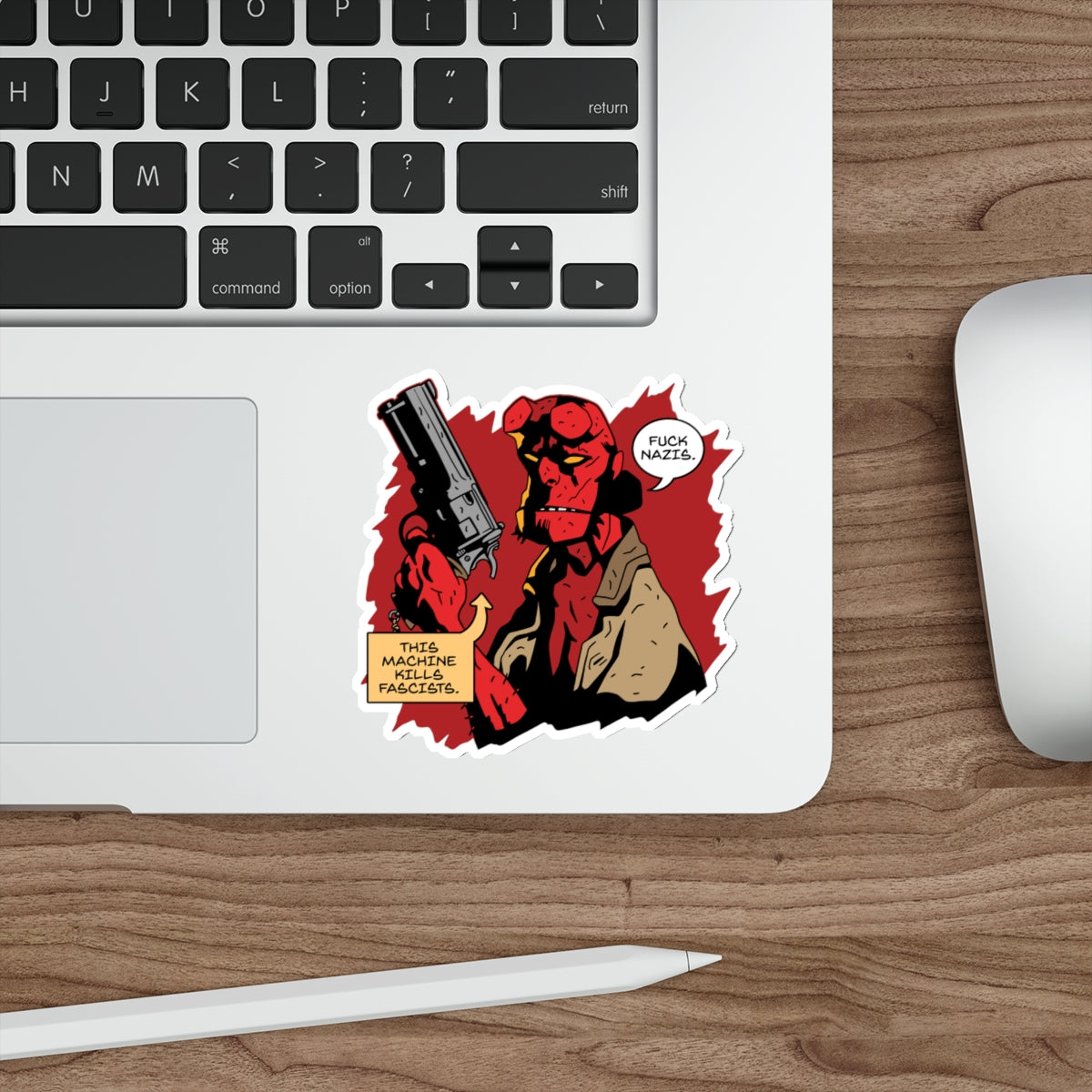 Say Hell No To Fascism vinyl sticker