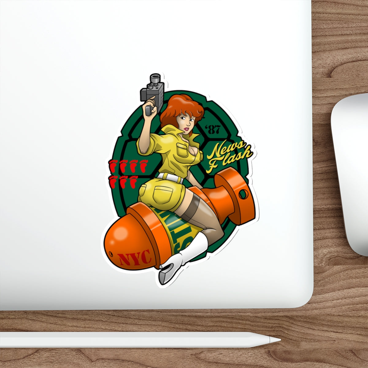 April Bombshell vinyl sticker