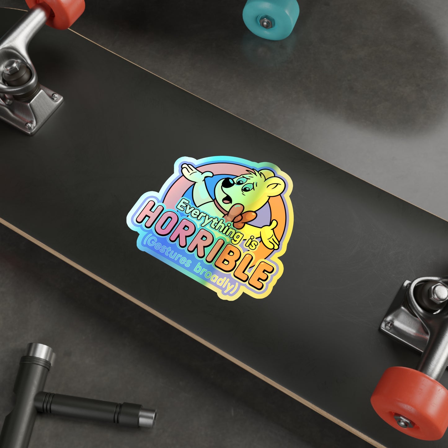 Everything is Horrible holographic vinyl sticker