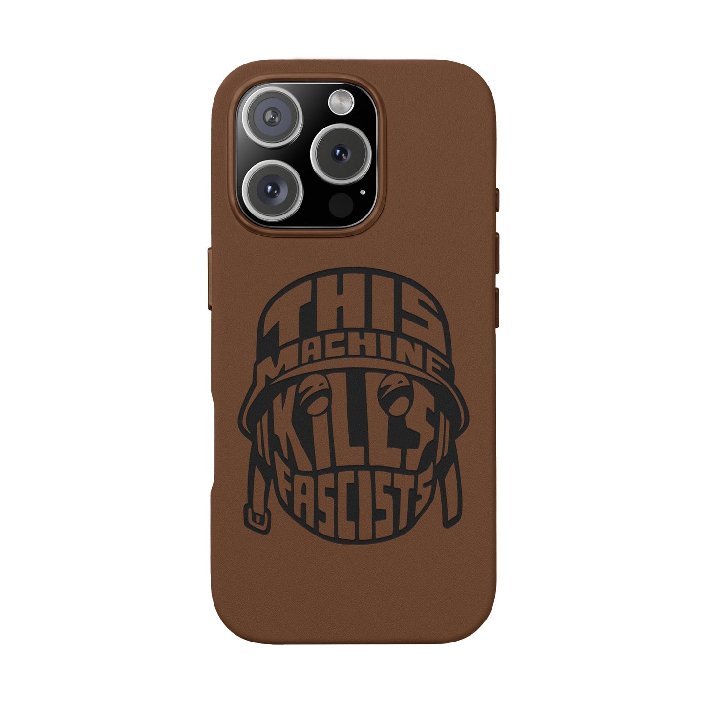 This Machine Kills Fascists faux leather phone case
