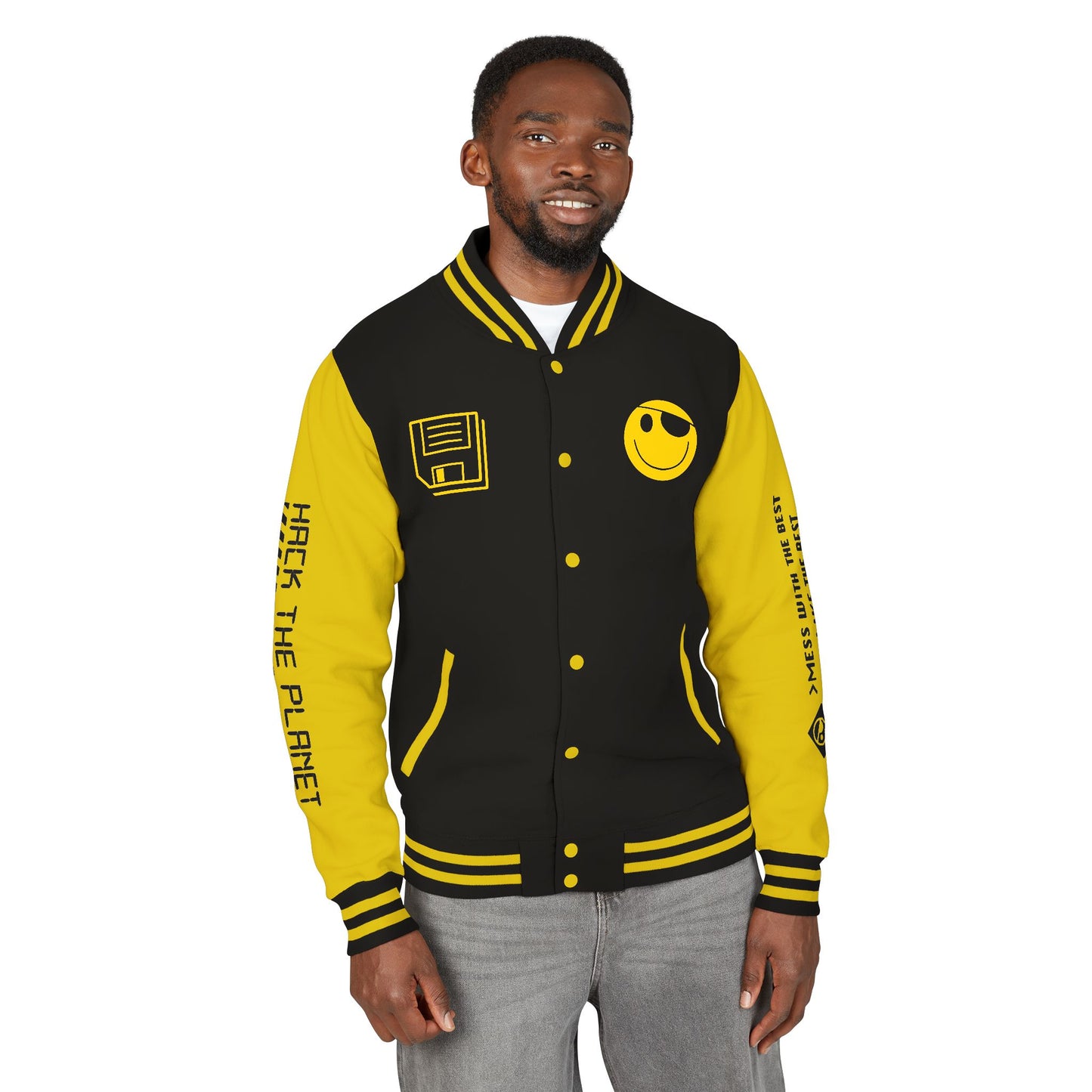 Hack the Planet jersey letterman jacket