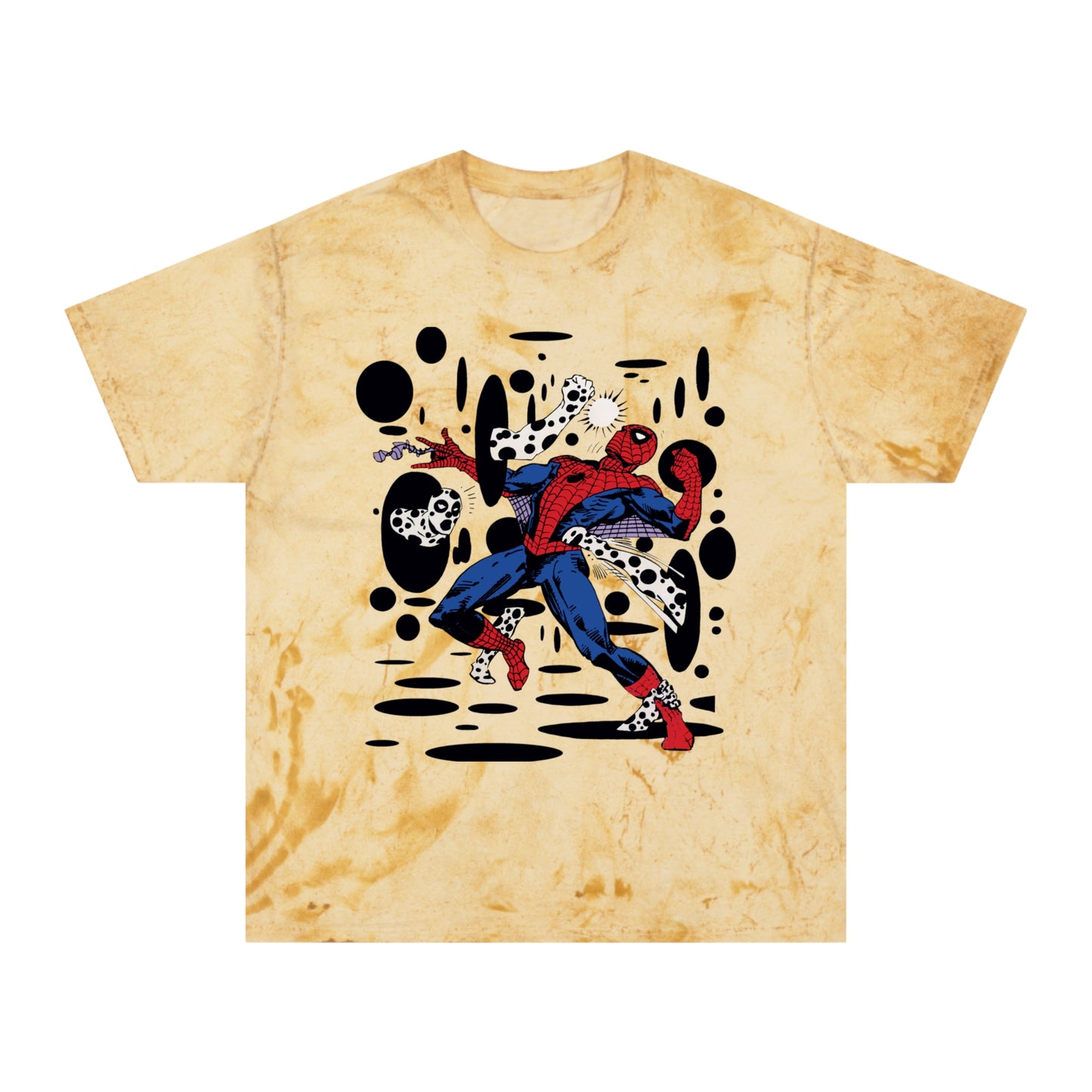 Spidey in a Spot color blast dye tee