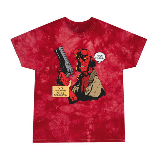 Say Hell No To Fascism crystal tie-dye t-shirt
