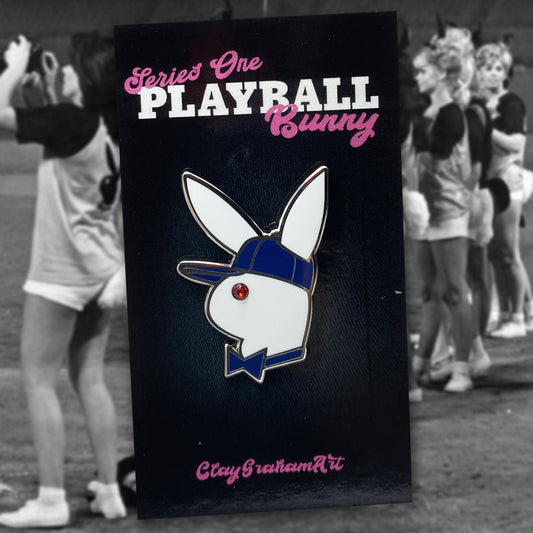 Playball Bunny Blind Bag hard enamel pin w/ gem "eye"