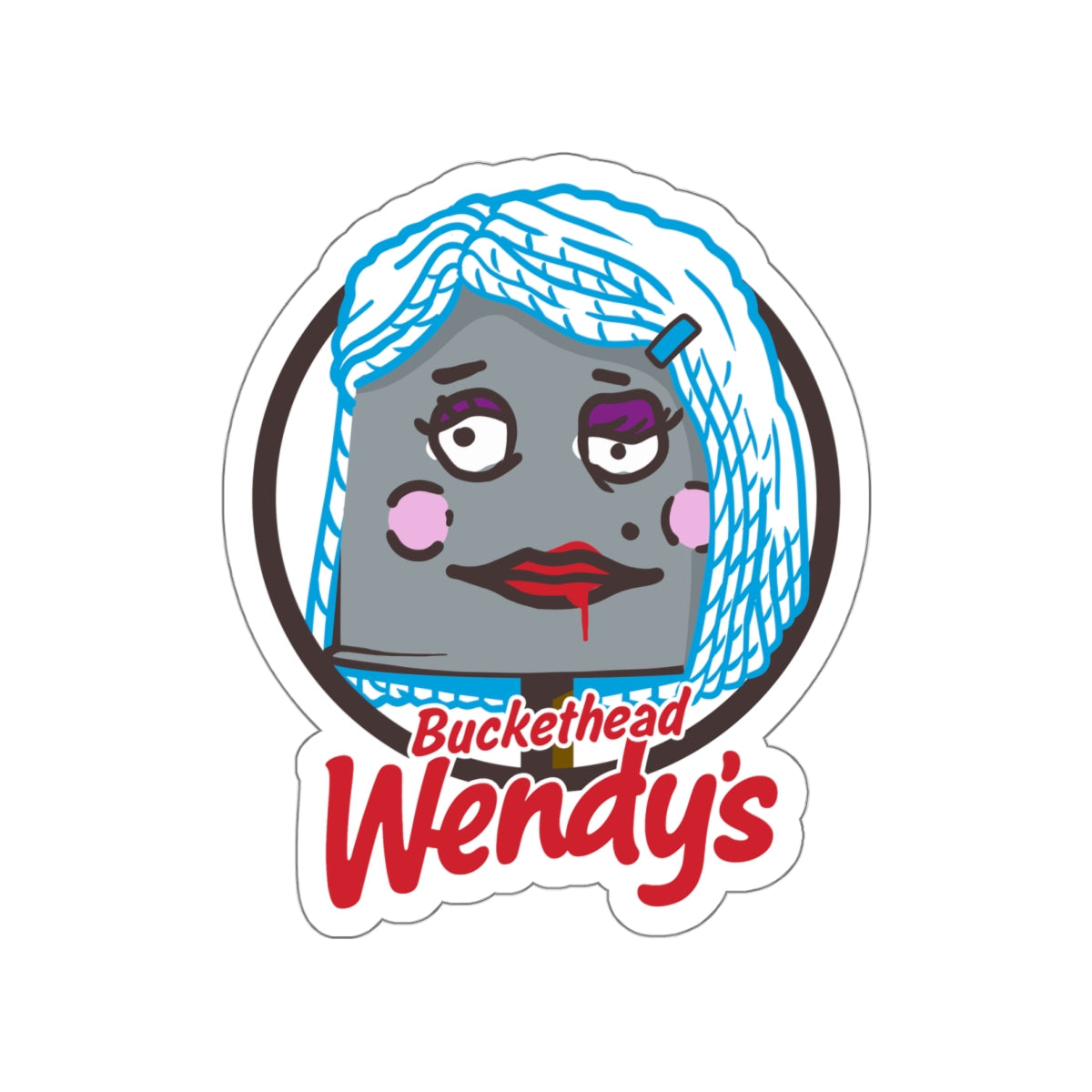 Buckethead Wendy's vinyl sticker