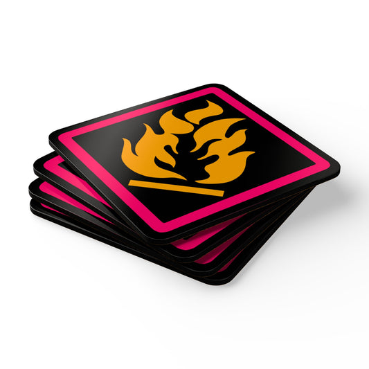 aCiD bUrN premium corkback coaster set