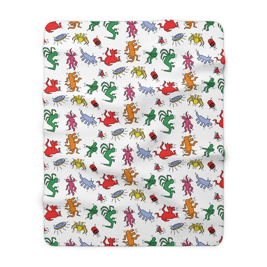 Kieth HarTHING sherpa fleece blanket