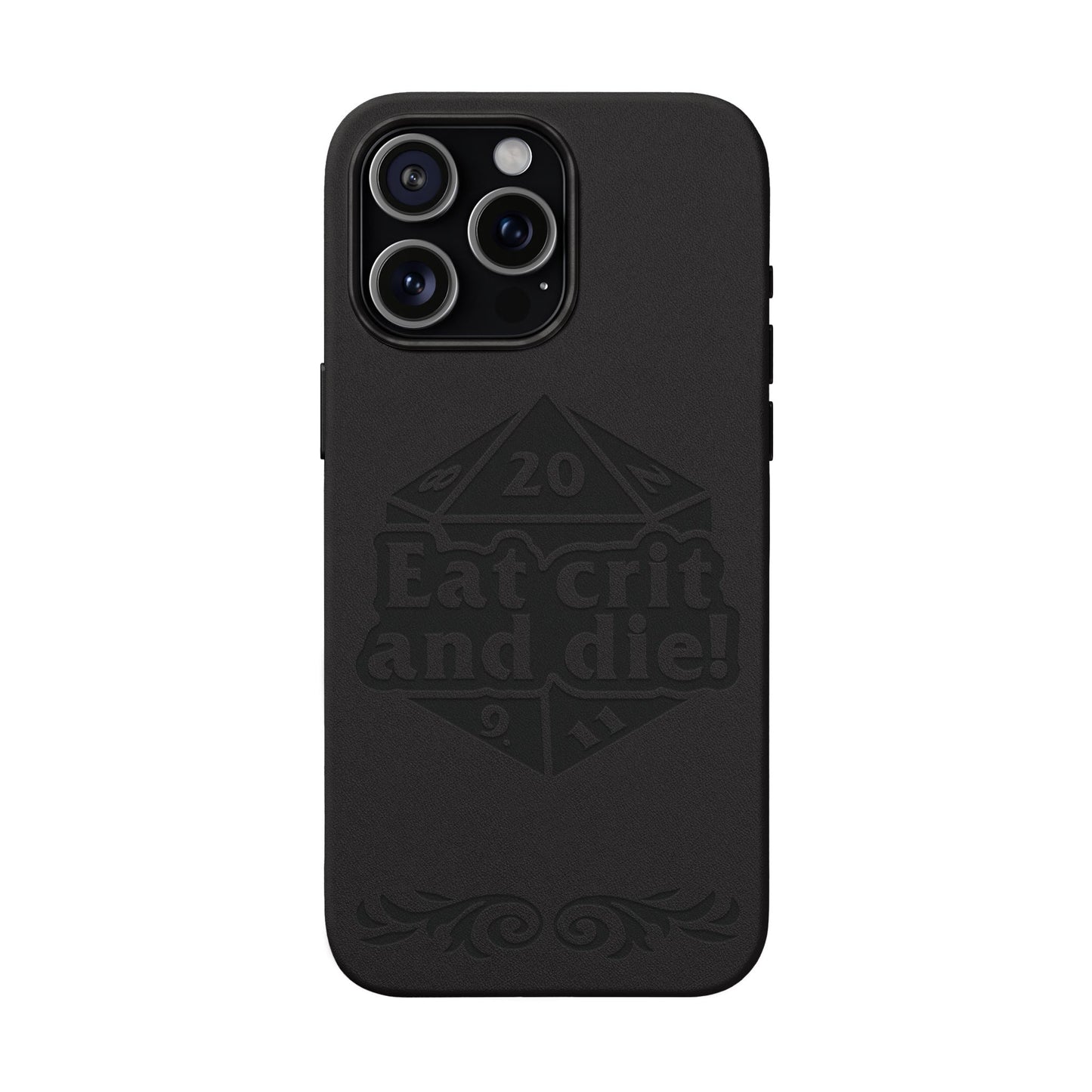 Eat Crit and Die! faux leather phone case