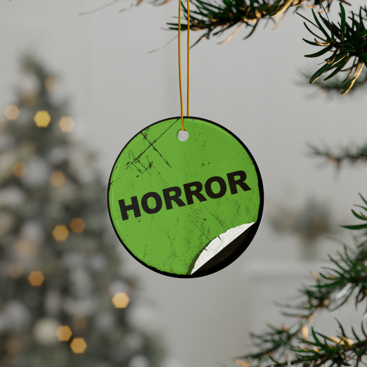HORROR Video Store Rental Genre ceramic ornament