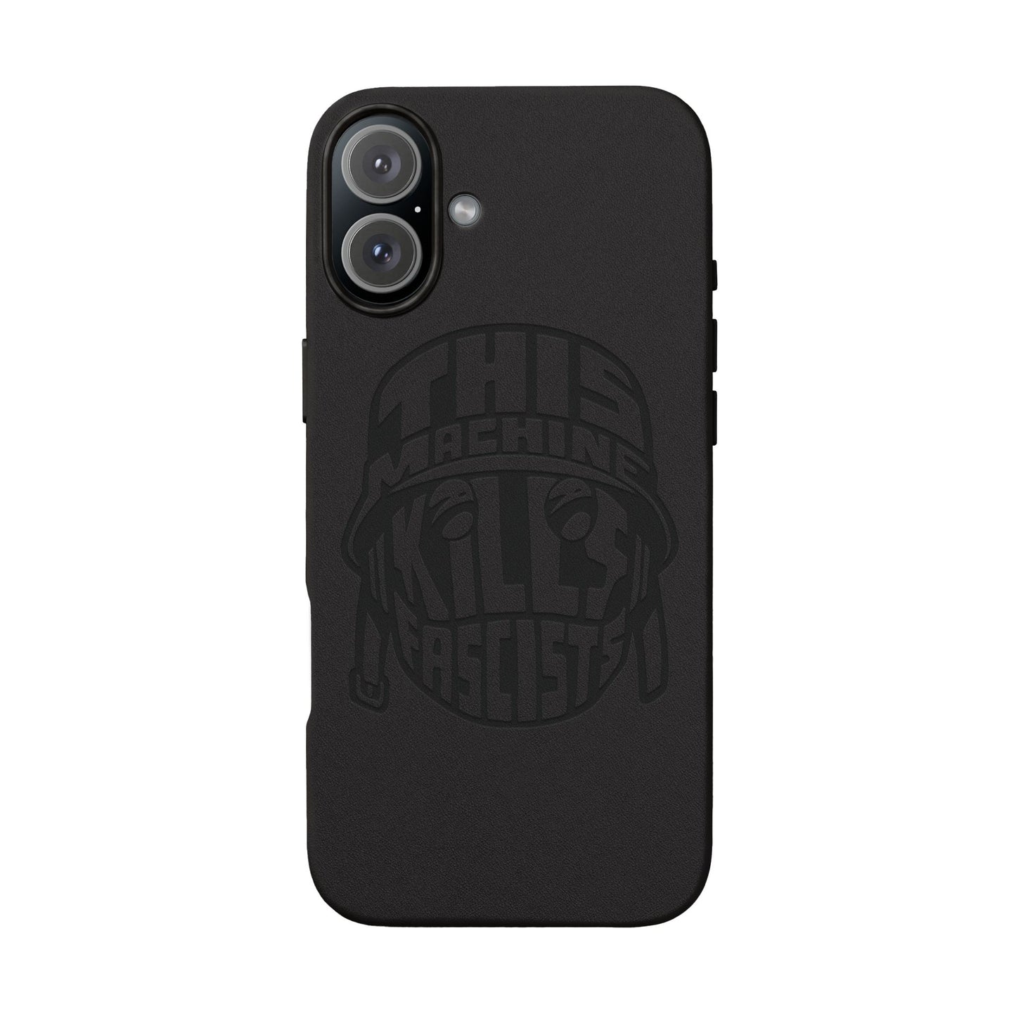 This Machine Kills Fascists faux leather phone case