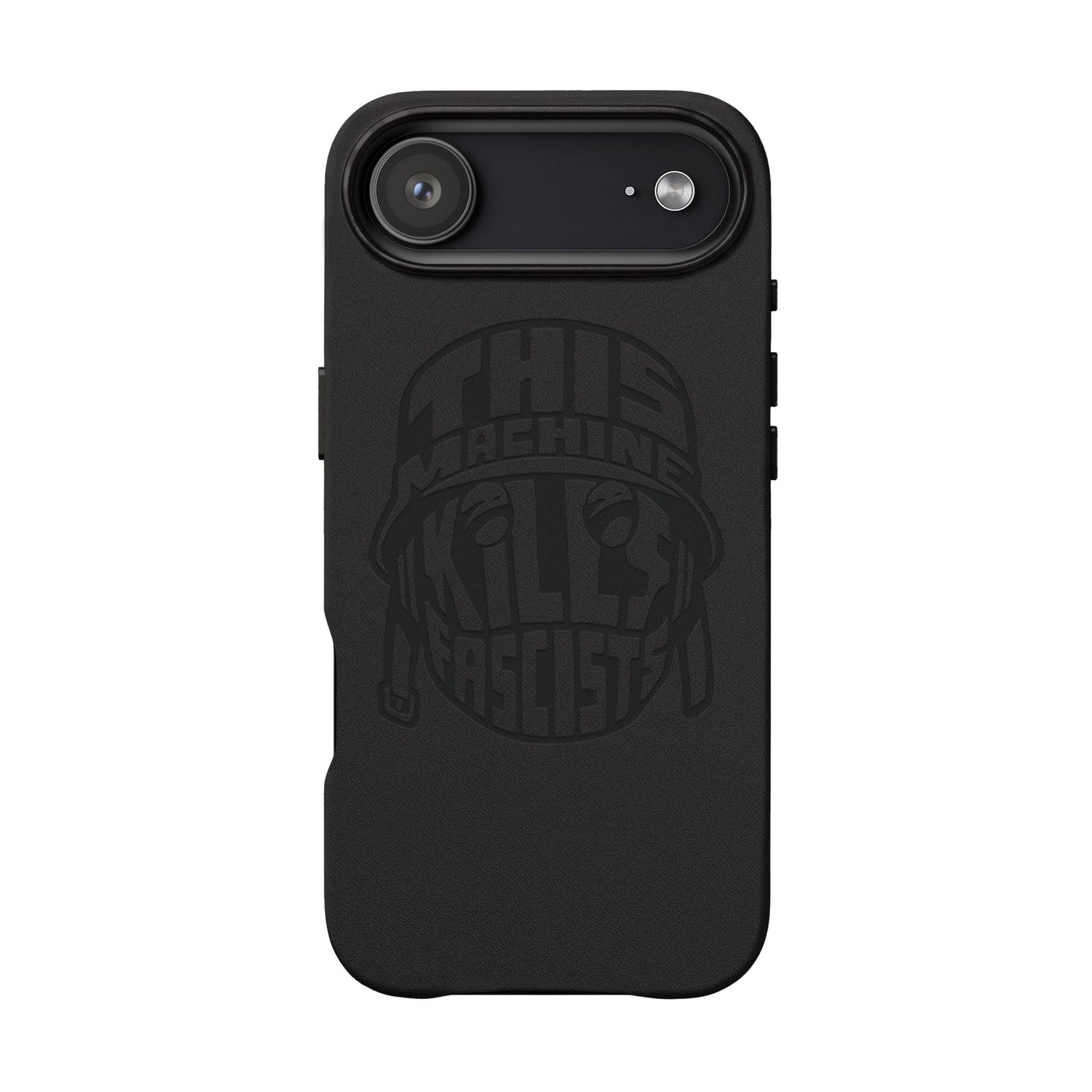 This Machine Kills Fascists faux leather phone case