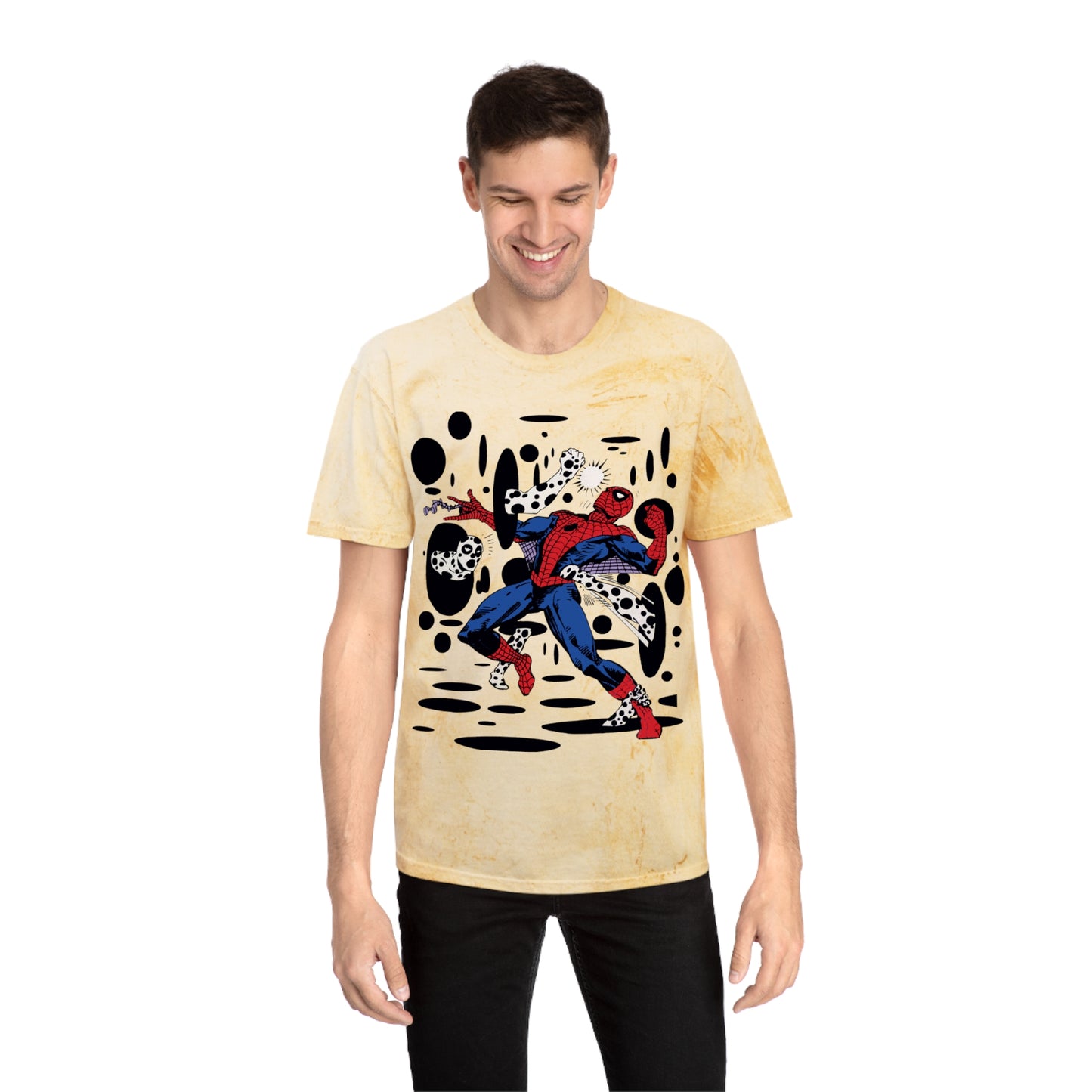 Spidey in a Spot color blast dye tee