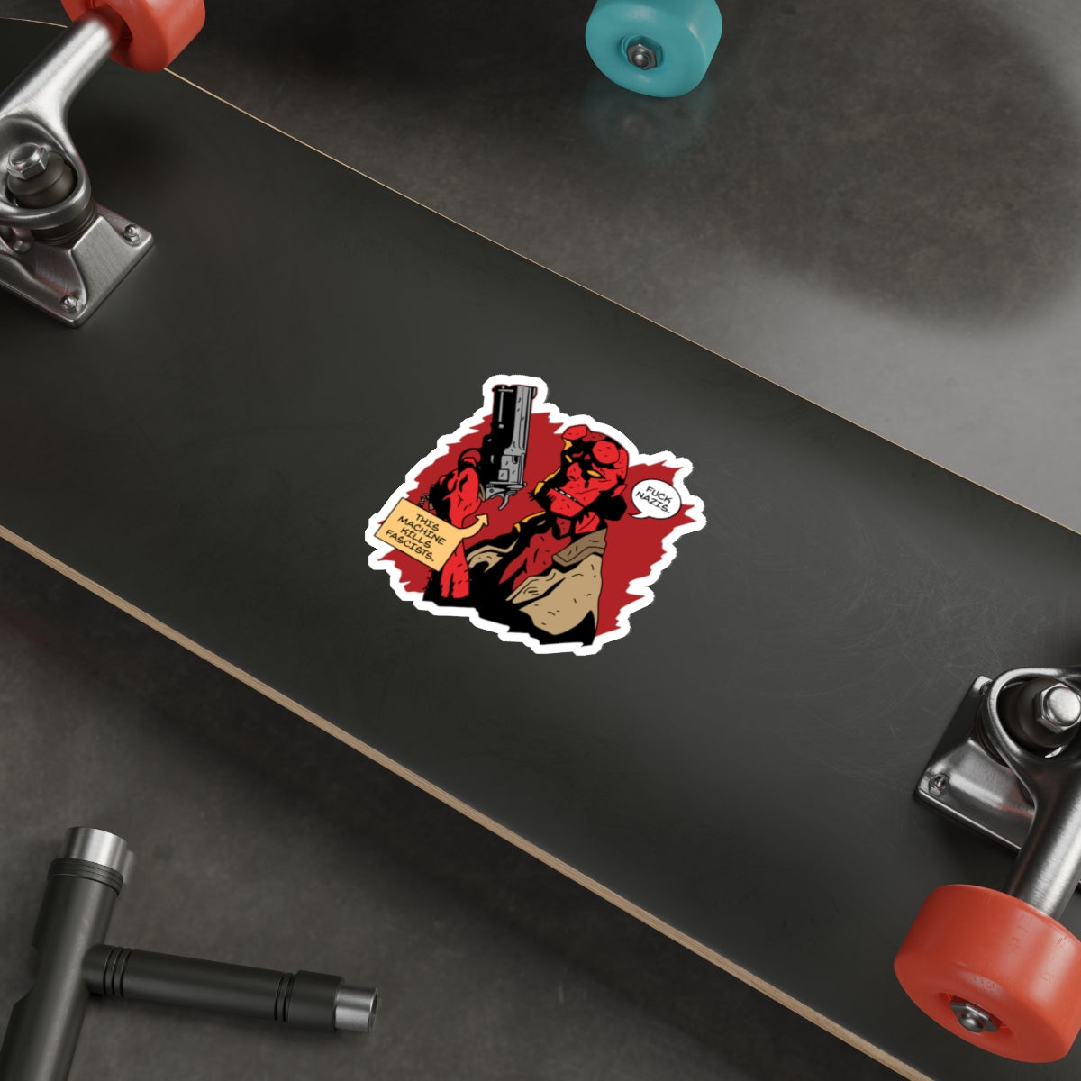 Say Hell No To Fascism vinyl sticker